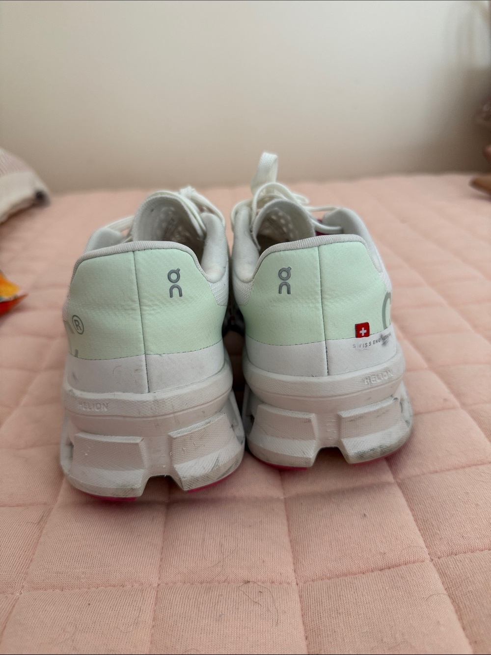 On Running Cloudnova Women’s Running Shoes - White with Mint and Pink Accents - Picture 4 of 4